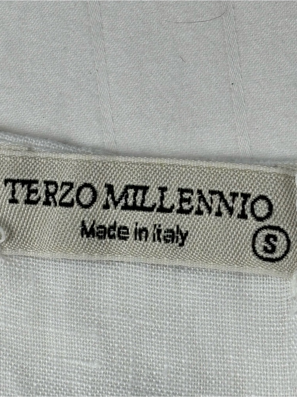 Terzo Millennio Relaxed White Short-Sleeve Linen-Tunic top High-Low Hem Italian - Picture 9 of 15